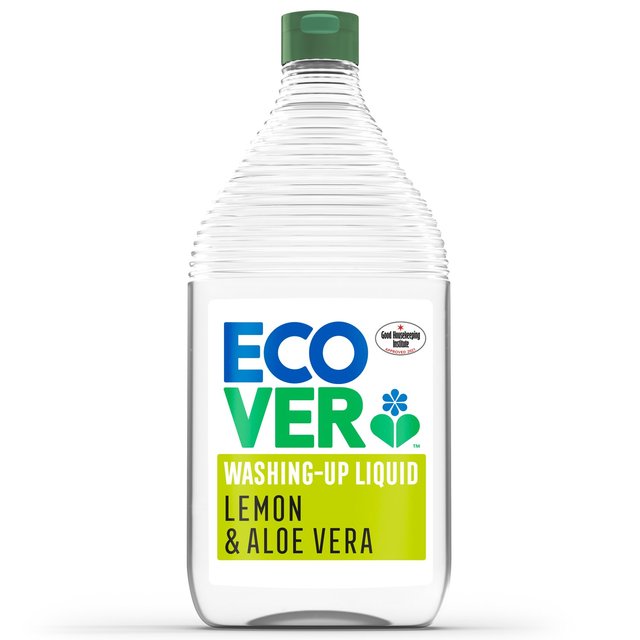 950ml plastic bottle of Ecover lemon and aloe vera washing up liquid